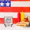 July 4th Wooden Plaque With Iron Stand - Free & Brave - 4"X4" Wood Sign For Memorial Day, America Patriotic Tabletop Signs, Shelf, Desk Decorations, Party Supplies - 07